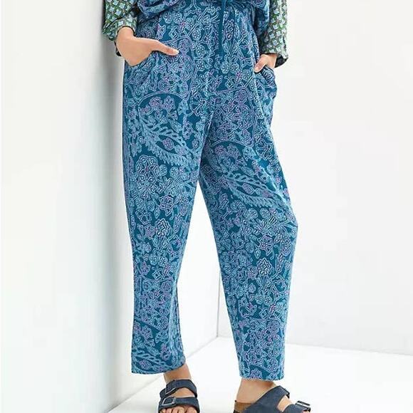 Anthropologie Blue Daily Practice Lounge Wear Pants ~ size Medium - Picture 1 of 8